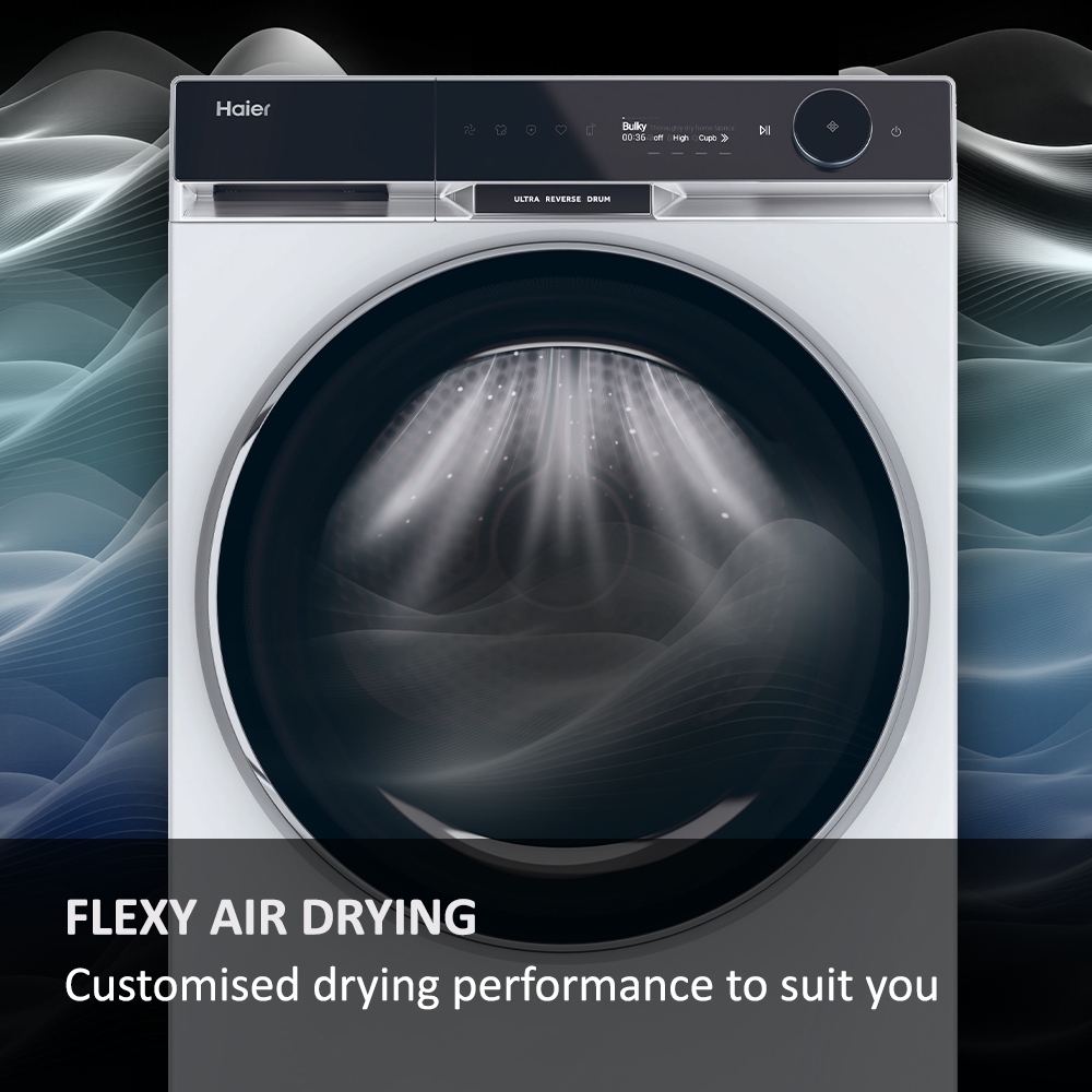 Haier HD90-A3Q397U1 Heat Pump Tumble Dryer, 9kg, White, A+++ Rated