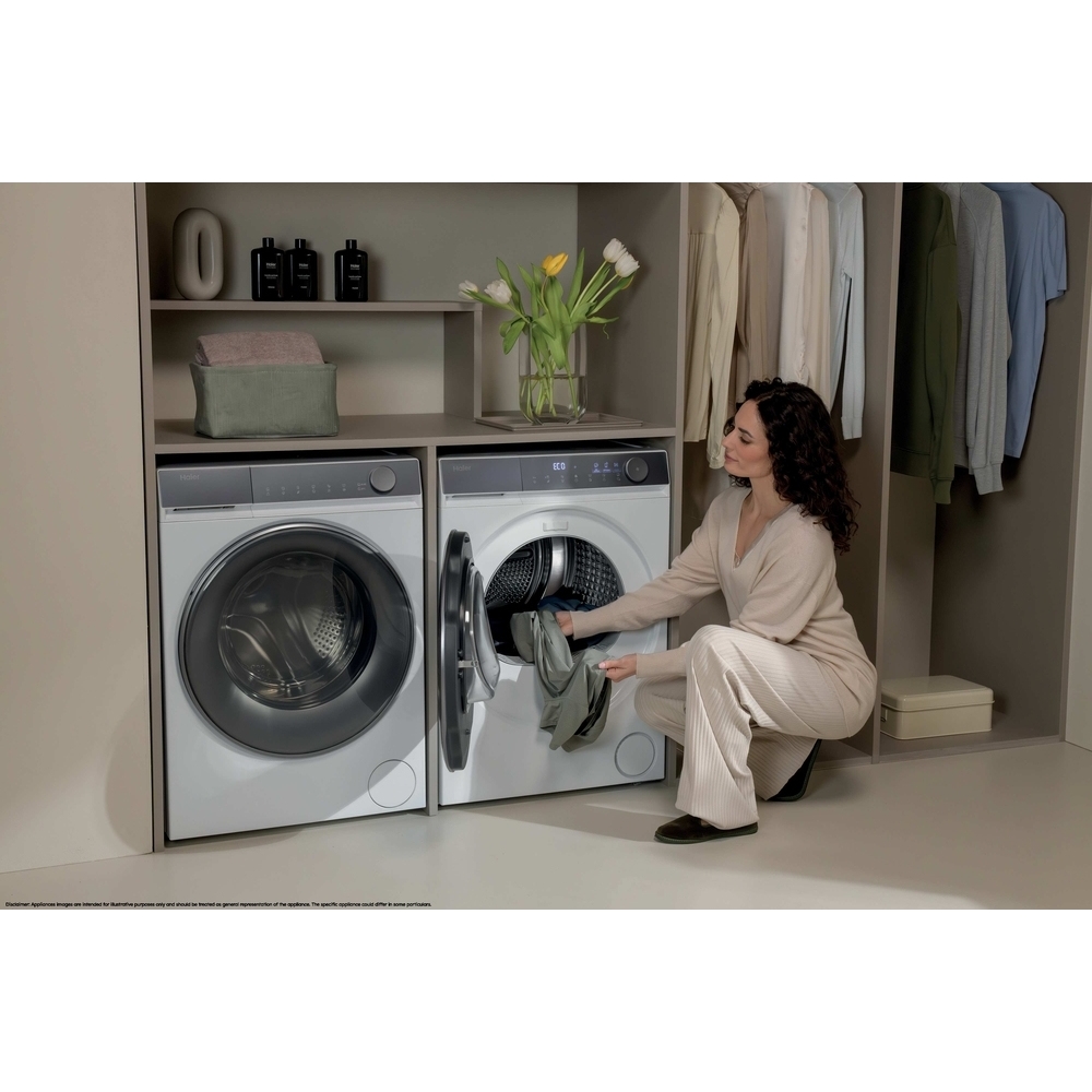 Haier HD90-C367U1-UK Heat Pump Tumble Dryer, 9kg, White, A++ Rated
