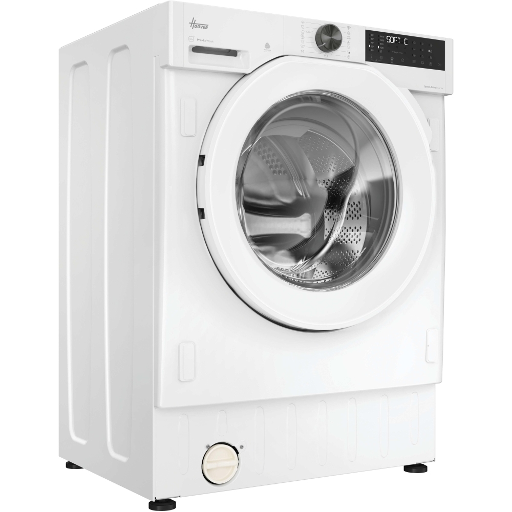 Hoover BH4S496M6D9-80 Integrated Washer Dryer, 9kg/6kg, 1400 Spin, White, D Rated