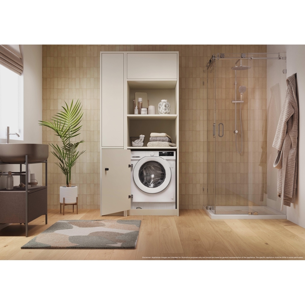 Hoover BH4S496M6D9-80 Integrated Washer Dryer, 9kg/6kg, 1400 Spin, White, D Rated