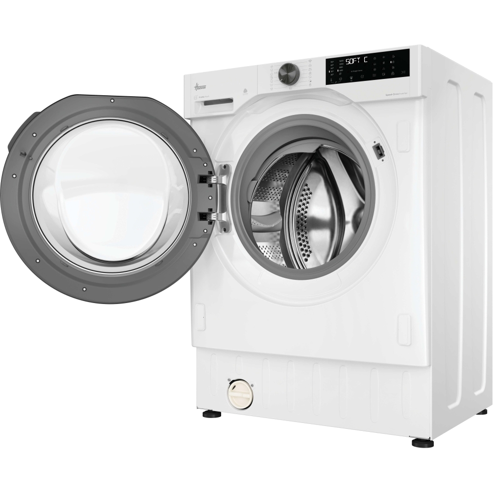 Hoover BH4S696M6DR9-80 Integrated Washer Dryer, 9kg/6kg, 1600 Spin, White, D Rated