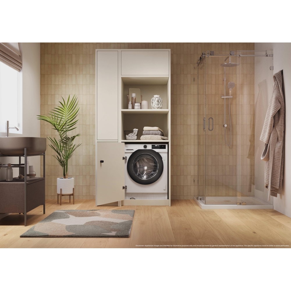 Hoover BH4S696M6DR9-80 Integrated Washer Dryer, 9kg/6kg, 1600 Spin, White, D Rated