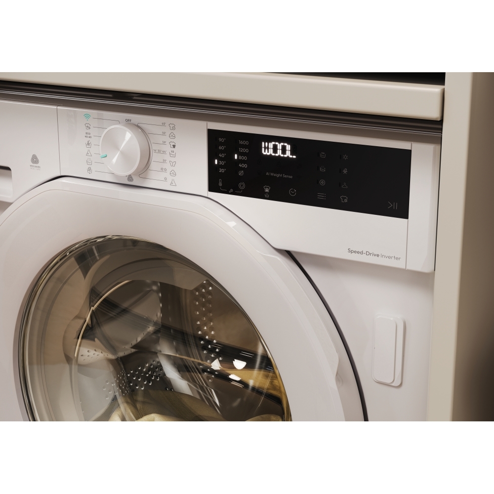 Candy BC4S49M6D8J-80 Integrated Washing Machine, 9kg, 1400 Spin, White, A Rated