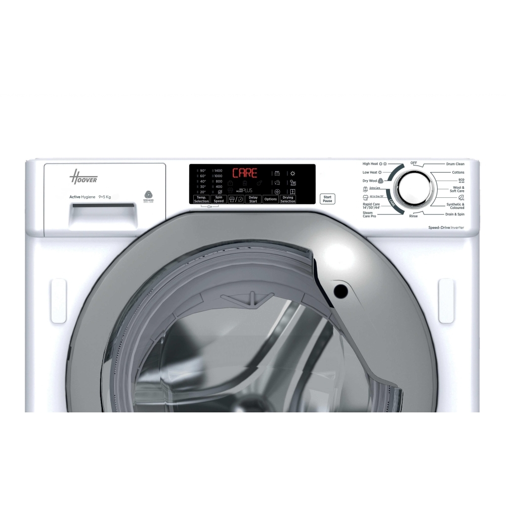 Hoover HBDS 4954DMS5-80 Integrated Washer Dryer, 9kg/5kg, 1400 Spin, White, D Rated