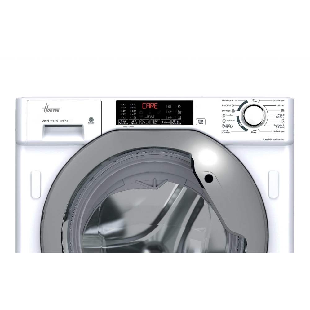 Hoover HBDS 4854DMS5-80 300 Pro Integrated Washer Dryer, 8kg/5kg, 1400 Spin, White, D Rated