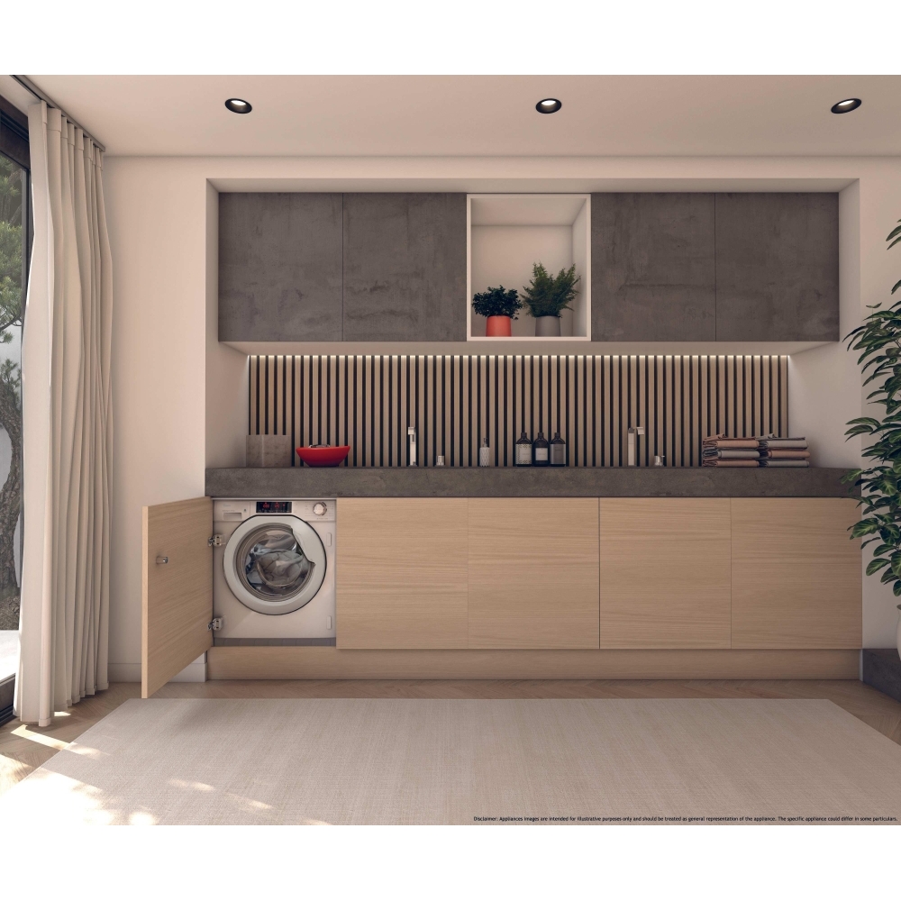 Hoover HBD 495D13-80 Integrated Washer Dryer, 9kg/5kg, 1400 Spin, White, E Rated