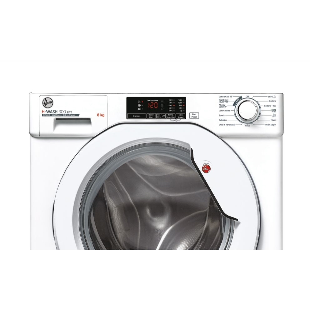 Hoover HBWS 48D1W4J-80 Integrated Washing Machine, 8kg, 1400 Spin, White, B Rated