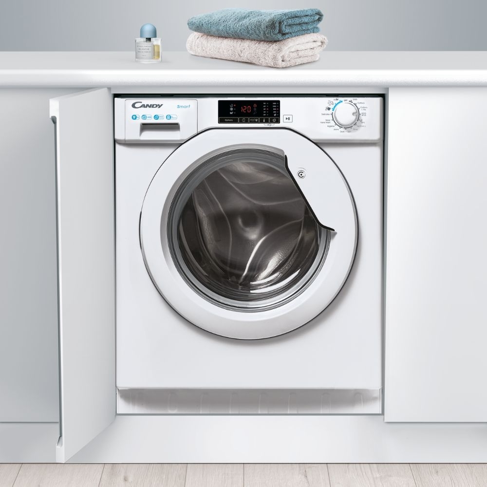 Candy CBW 49D1W4-80 Integrated Washing Machine, 9kg, 1400 Spin, White, B Rated