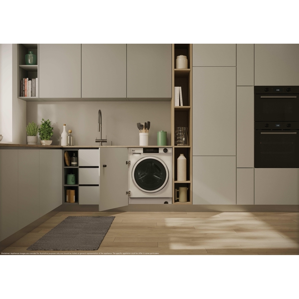 Hoover HBSI 410CL8U-80 Integrated Washing Machine, 10kg, 1400 Spin, White, A Rated