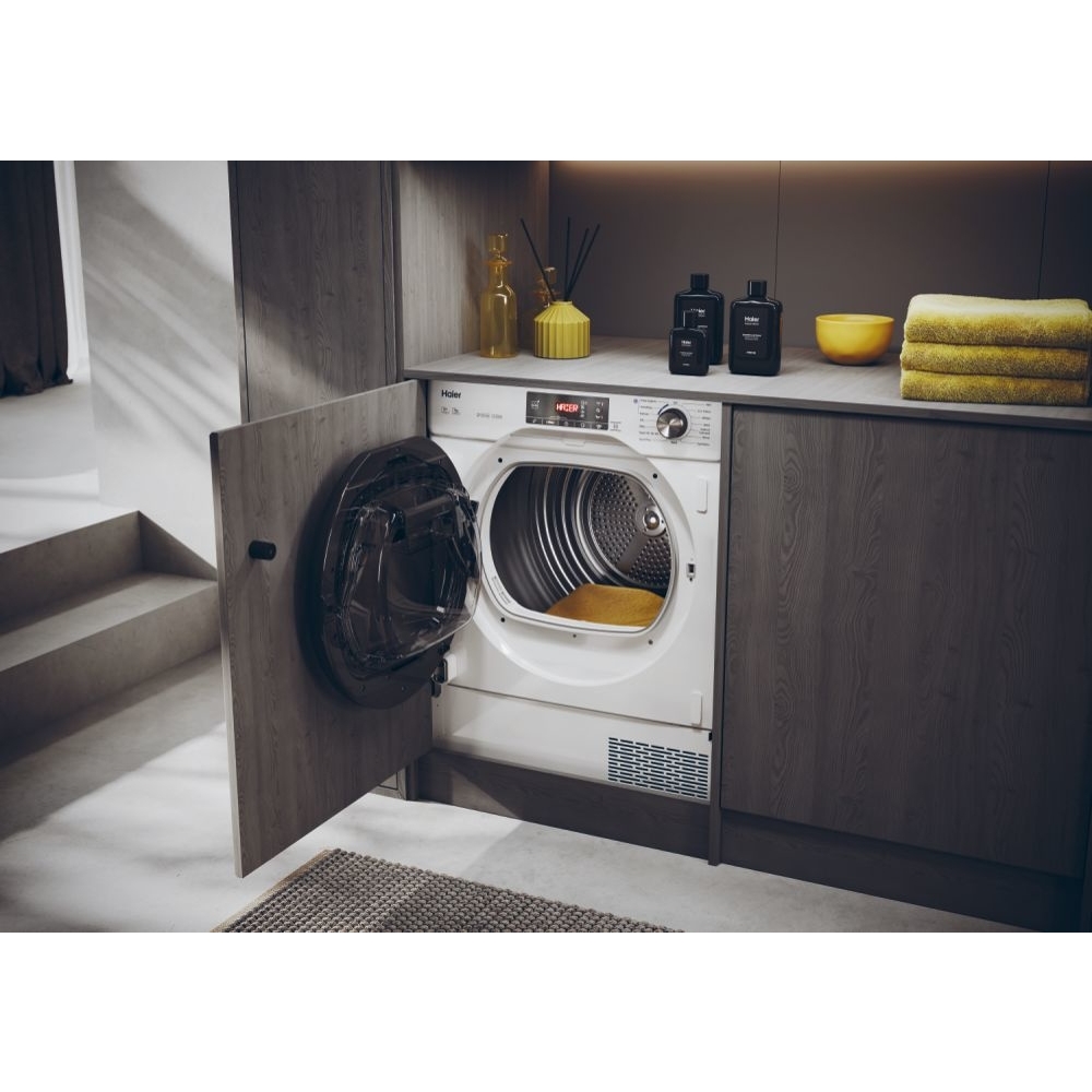 Haier HDBI H7A2TBEX-80 Series 6 Integrated Heat Pump Dryer, 7kg, White, A++ Rated