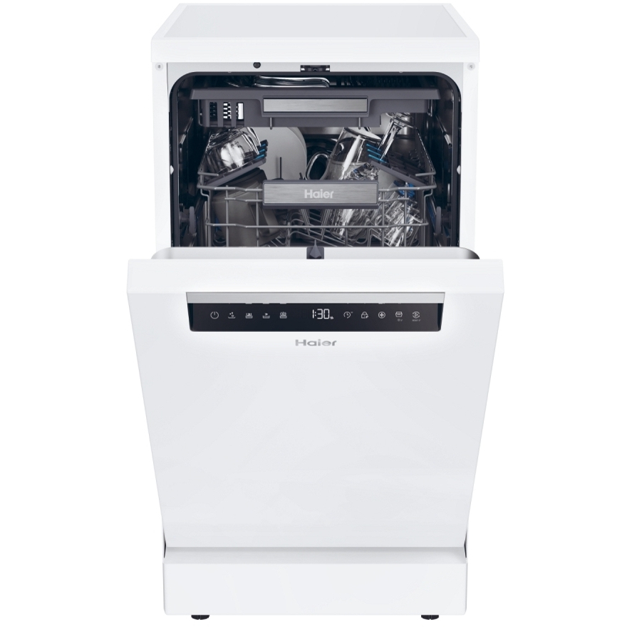 Haier XF1C3TB1FW-80 Slimline Dishwasher, 8 Place Settings, White, C Rated