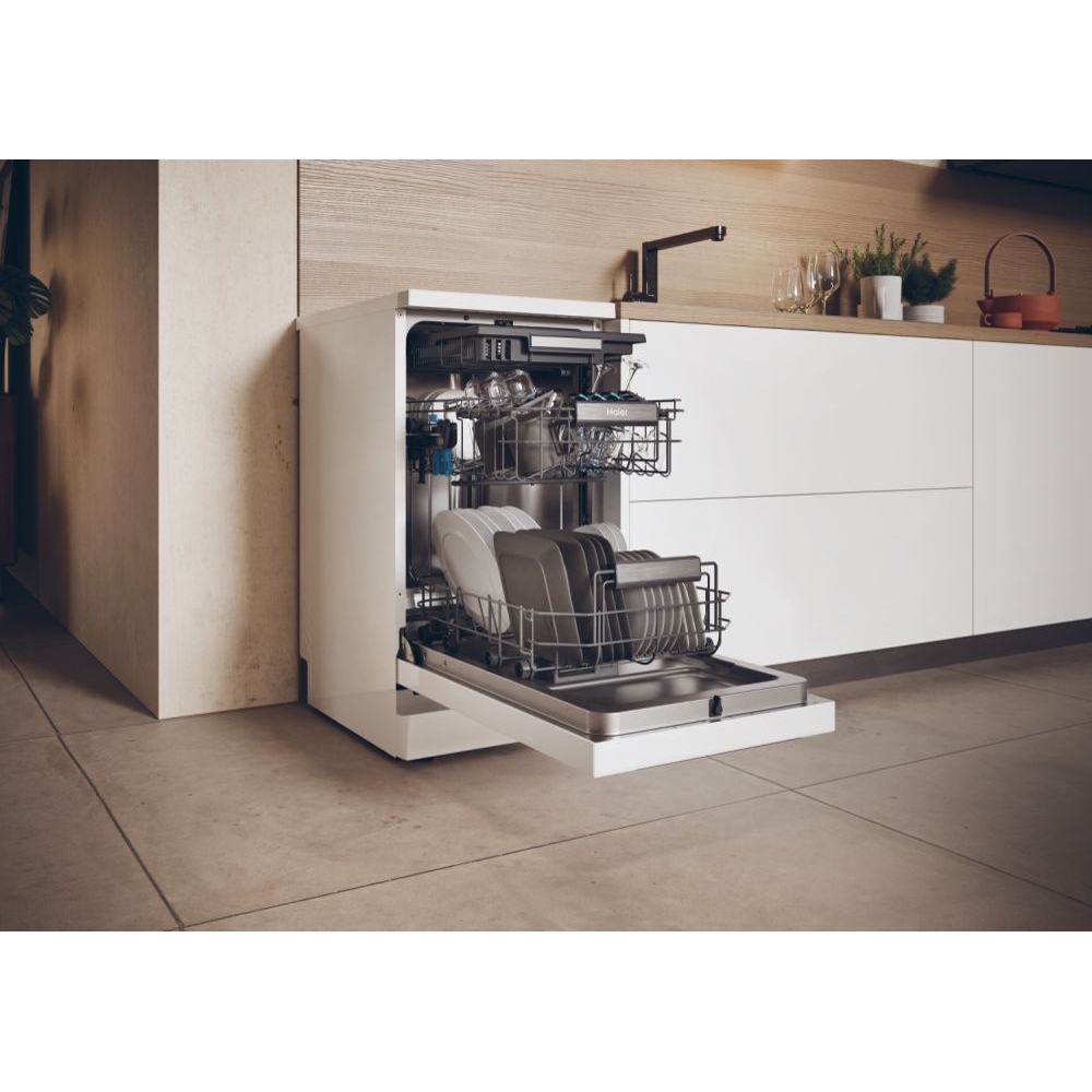 Haier XF1C3TB1FW-80 Slimline Dishwasher, 8 Place Settings, White, C Rated