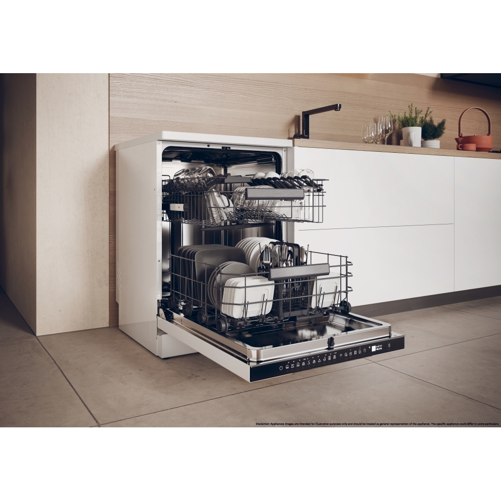 Haier XF 5C7M0W-80 Dishwasher, 15 Place Settings, White, C Rated