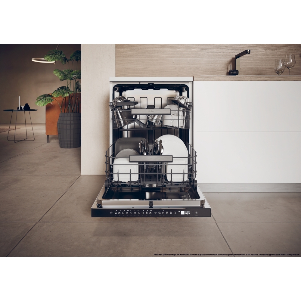 Haier XF 5C7M0W-80 Dishwasher, 15 Place Settings, White, C Rated