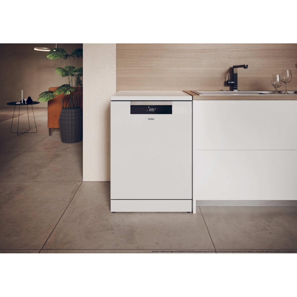 Haier XF 5C7M0W-80 Dishwasher, 15 Place Settings, White, C Rated