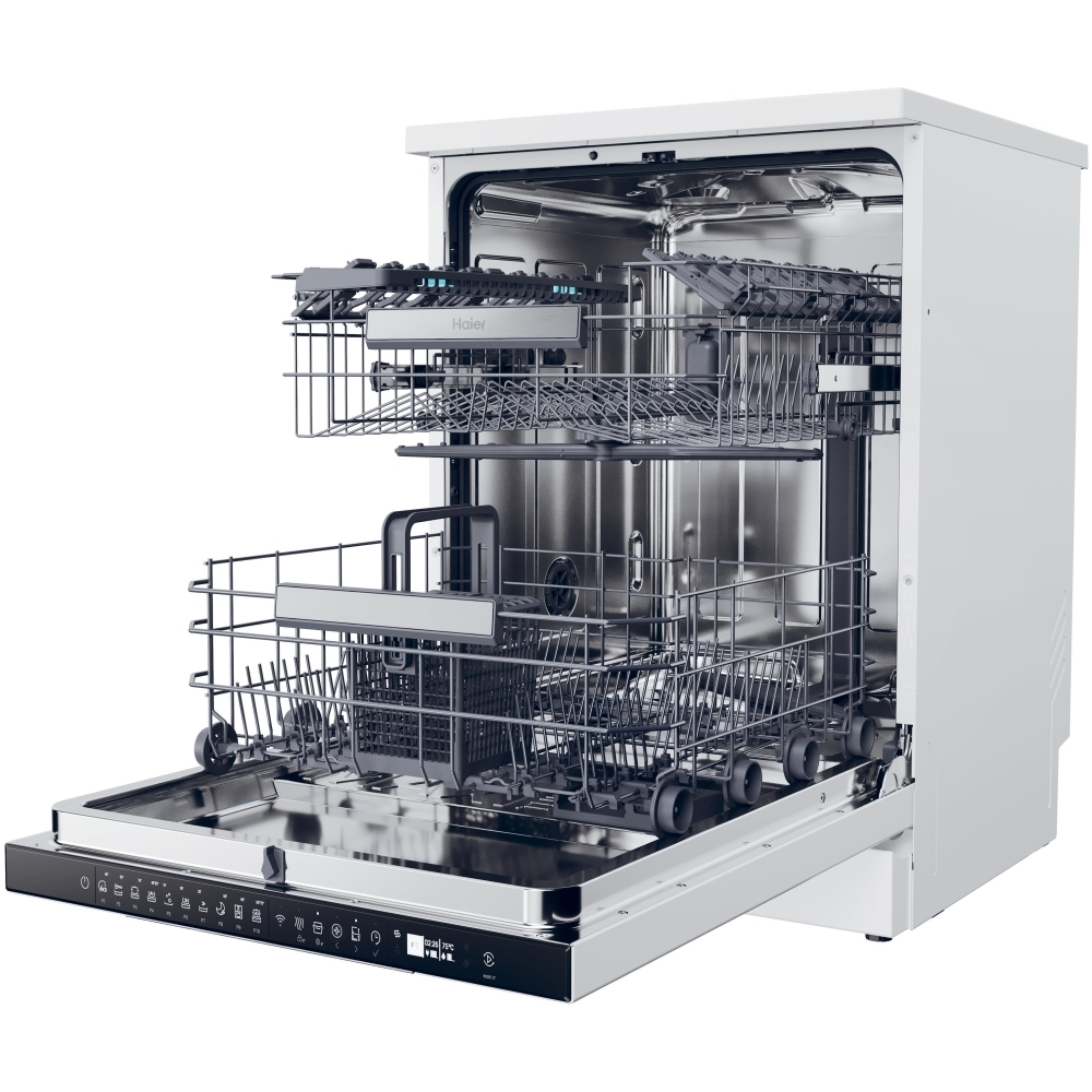 Haier XF 5C7M0W-80 Dishwasher, 15 Place Settings, White, C Rated