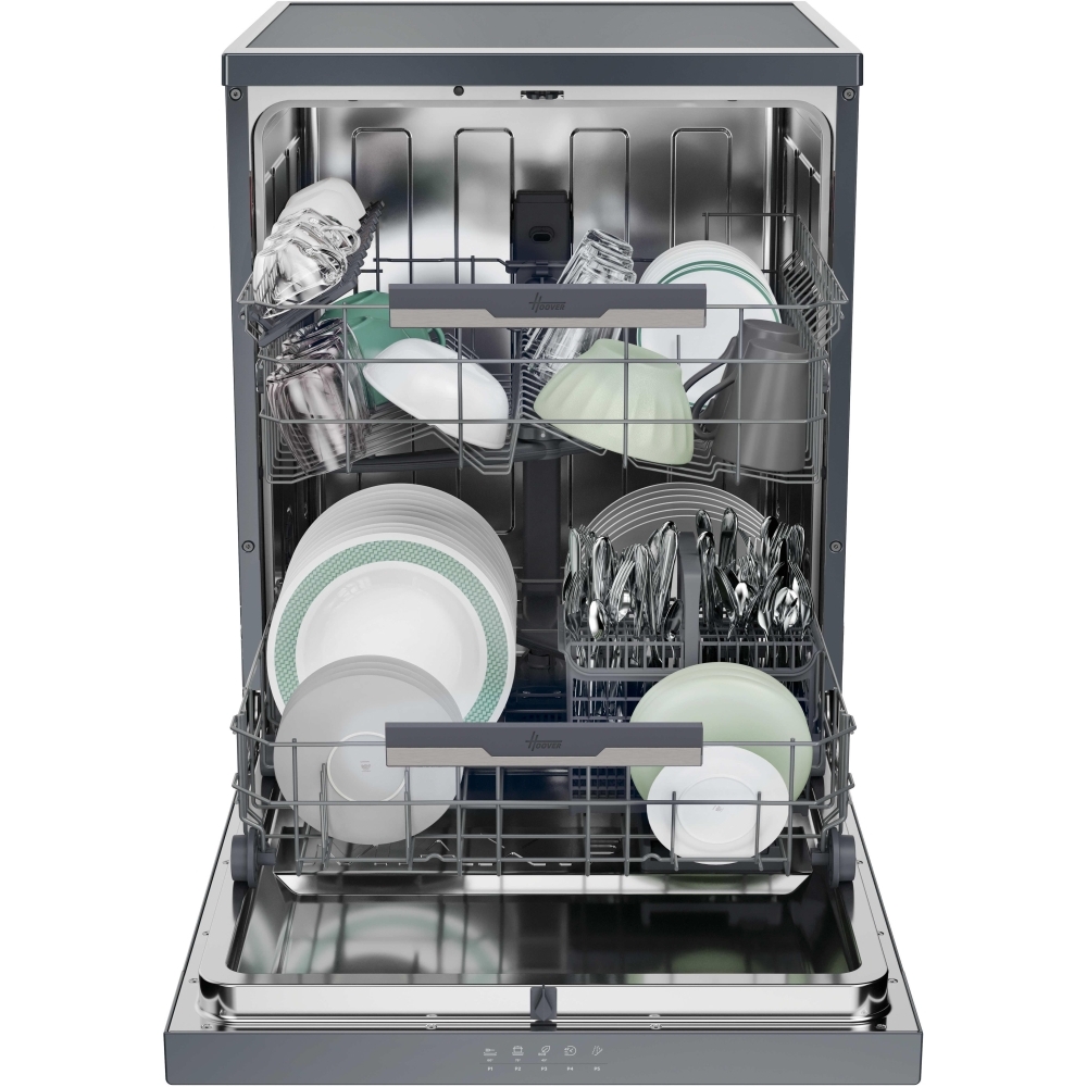 Hoover HFP 4C7E0A-80 Dishwasher, 14 Place Settings, Grey, C Rated