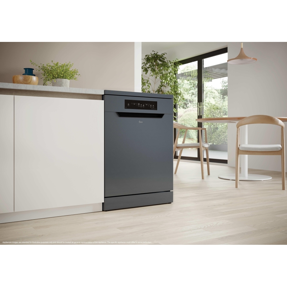 Hoover HFP 4C7E0A-80 Dishwasher, 14 Place Settings, Grey, C Rated