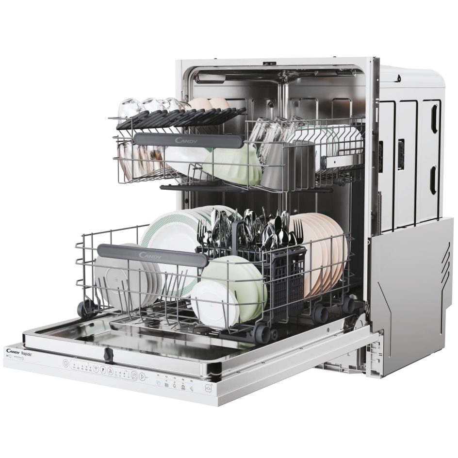 Candy CI 4E7L0W-80 Fully Integrated Dishwasher, 14 Place Settings, E ...