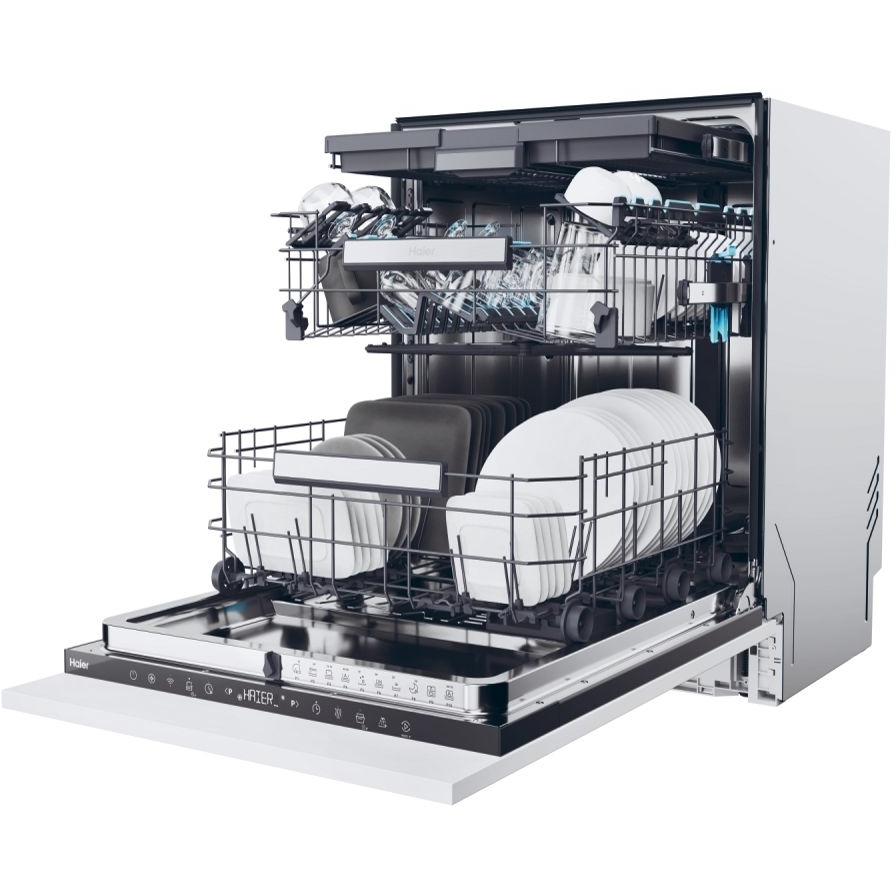 Haier XS 6B4S3FSB-80 Integrated Dishwasher, 16 Place Settings, B Rated