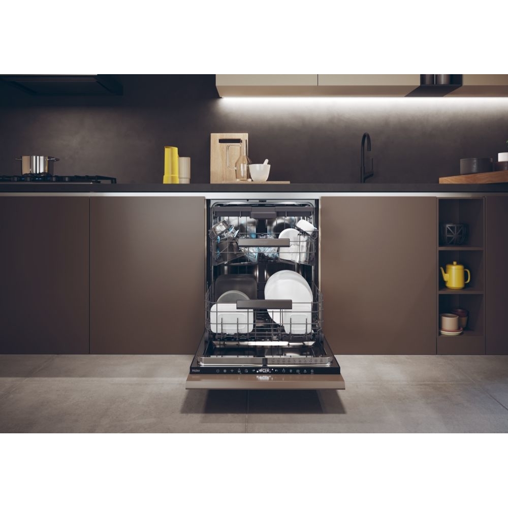 Haier XS 6B4S3FSB-80 Integrated Dishwasher, 16 Place Settings, B Rated