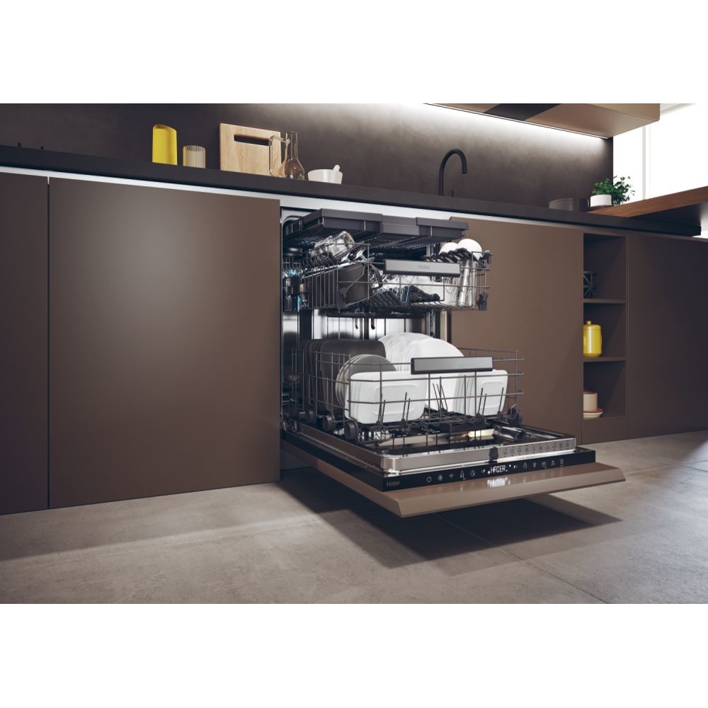 Haier XS 6B4S3FSB-80 Integrated Dishwasher, 16 Place Settings, B Rated