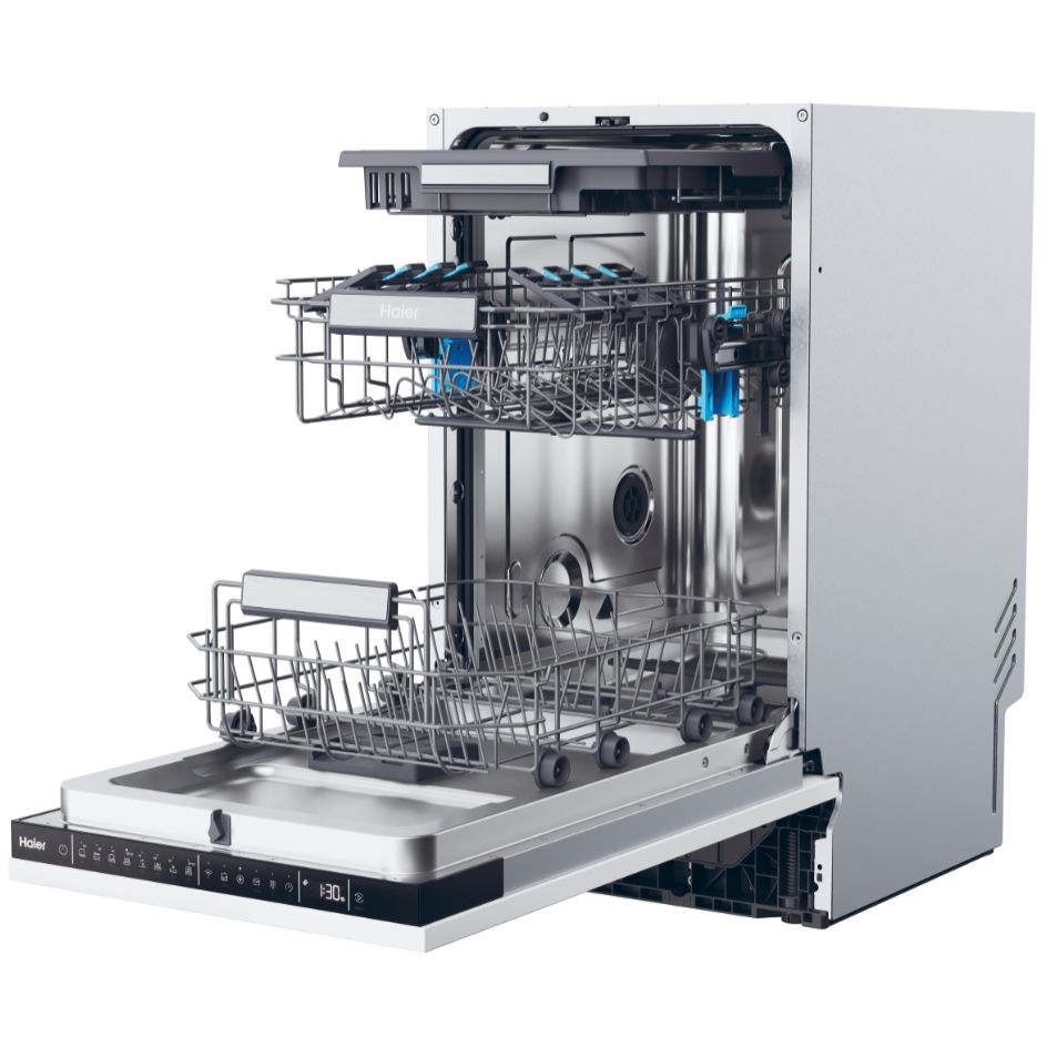 Haier XI1C3TB2FB-80 Fully Integrated Slimline Dishwasher, 8 Place Settings, C Rated