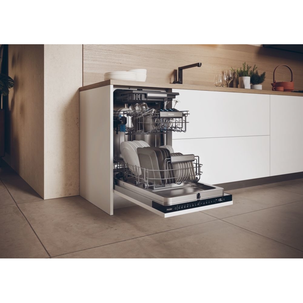 Haier XI1C3TB2FB-80 Fully Integrated Slimline Dishwasher, 8 Place Settings, C Rated