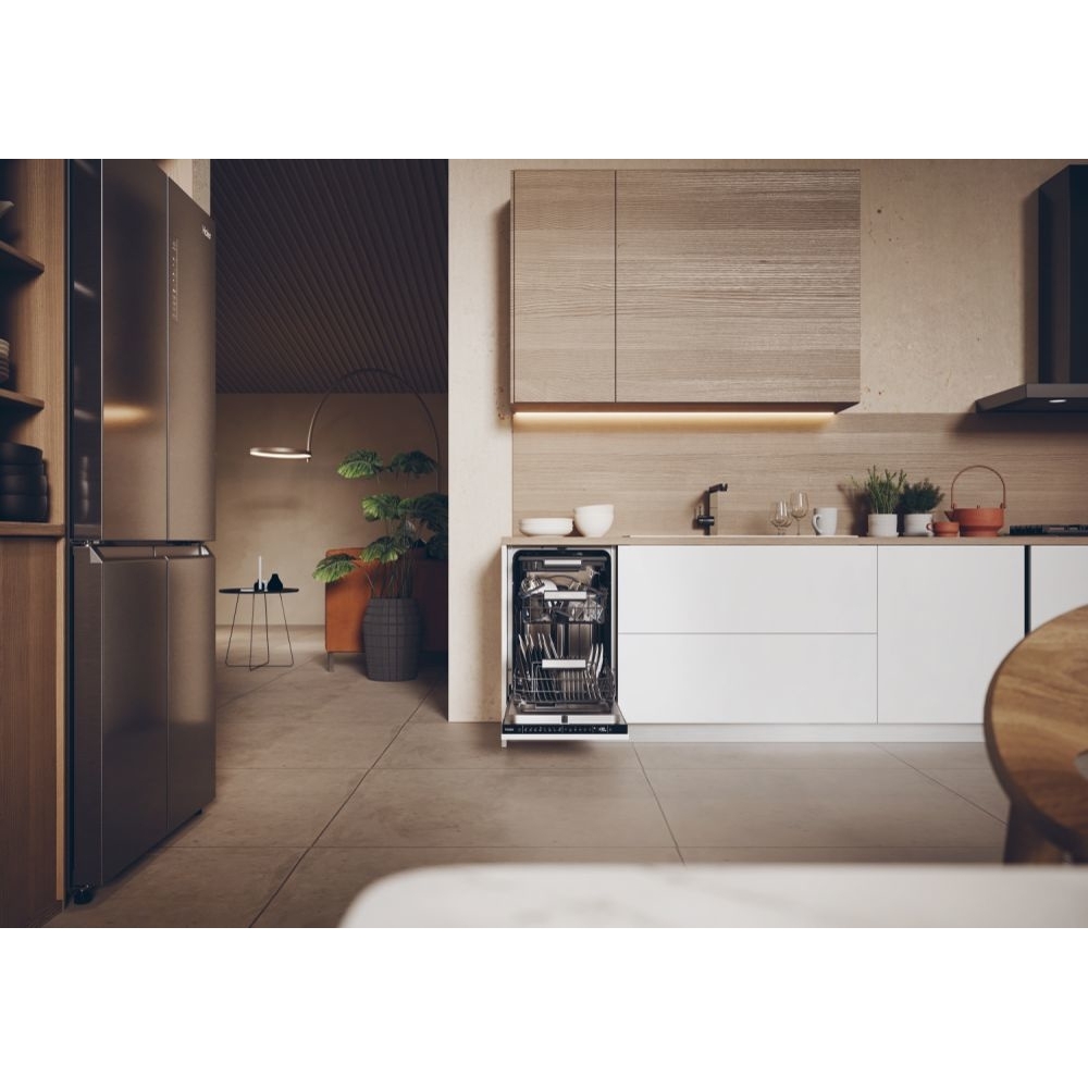 Haier XI1C3TB2FB-80 Fully Integrated Slimline Dishwasher, 8 Place Settings, C Rated