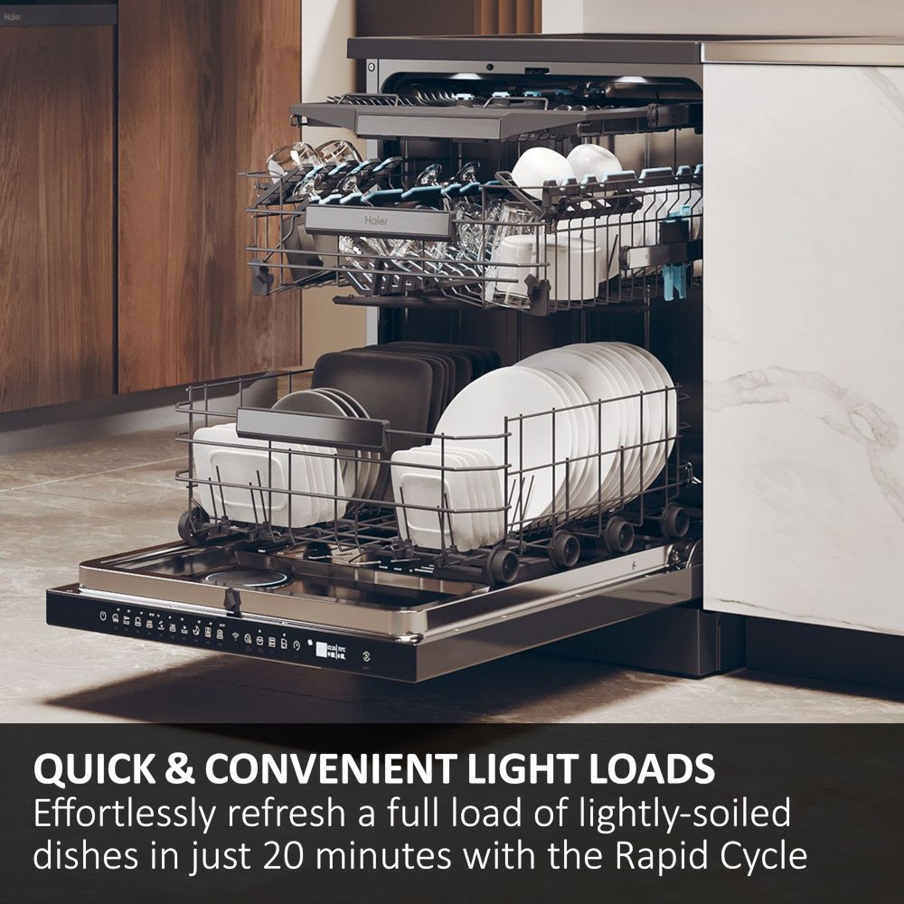 Haier XI 6C4S3FSB-80 Fully Integrated Dishwasher, 16 Place Settings, C Rated