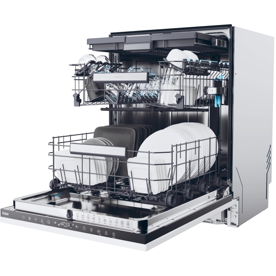 Haier XI 6C4S3FSB-80 Fully Integrated Dishwasher, 16 Place Settings, C Rated