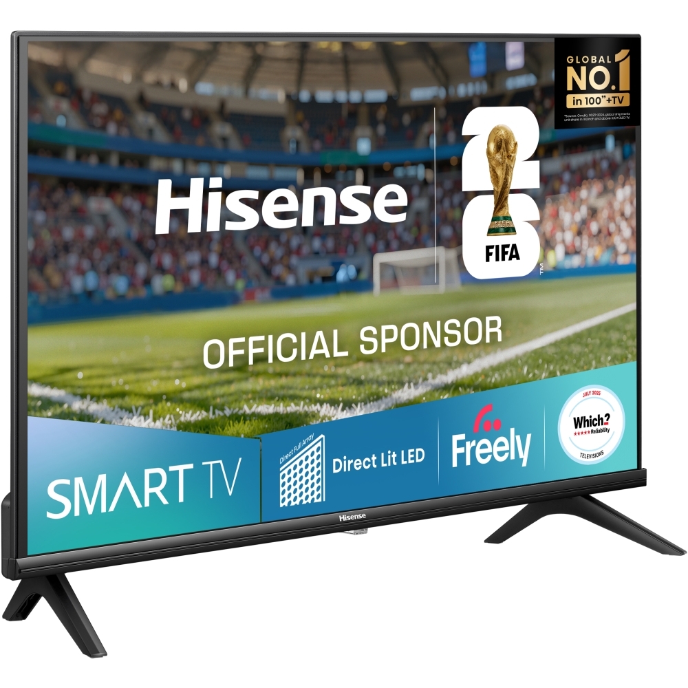 Hisense 32A4QTUK 32" DLED Smart Television, HD Ready, Black, F Rated