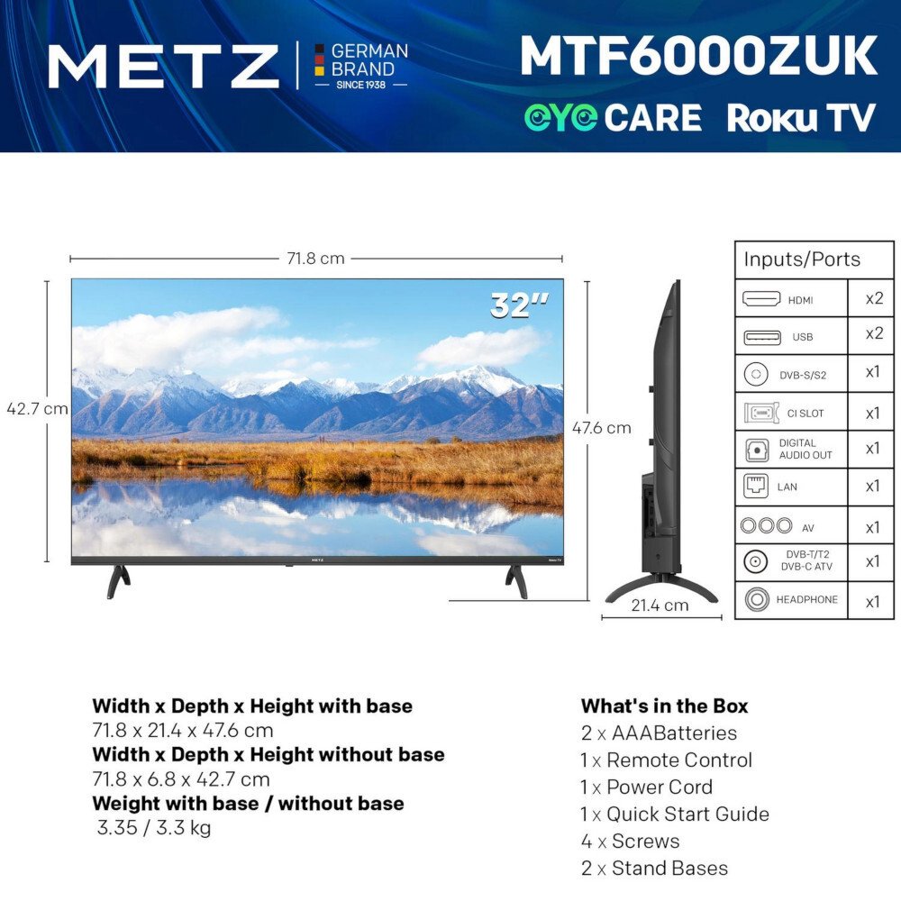 Metz 32MTF6000ZUK 32" Television