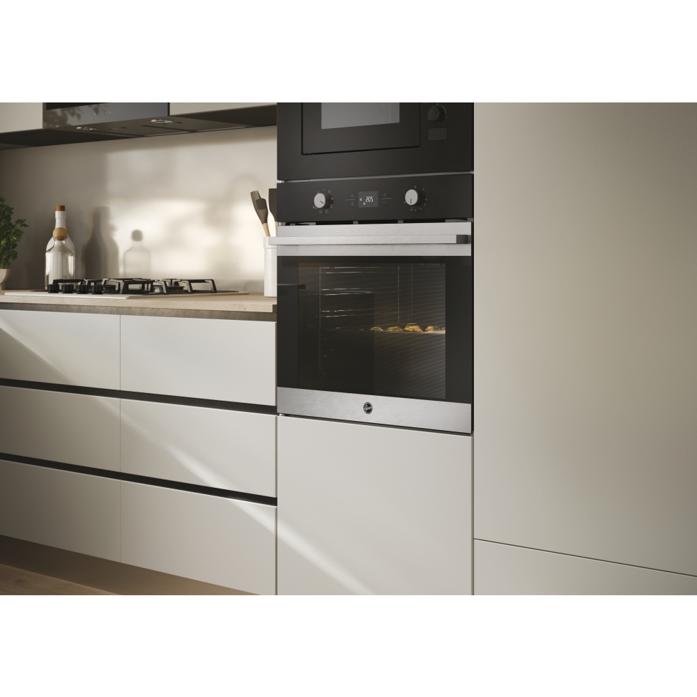 Hoover HO6 H3T1CTX Built-In Electric Single Oven with Pyrolytic Cleaning, Stainless Steel, A Rated