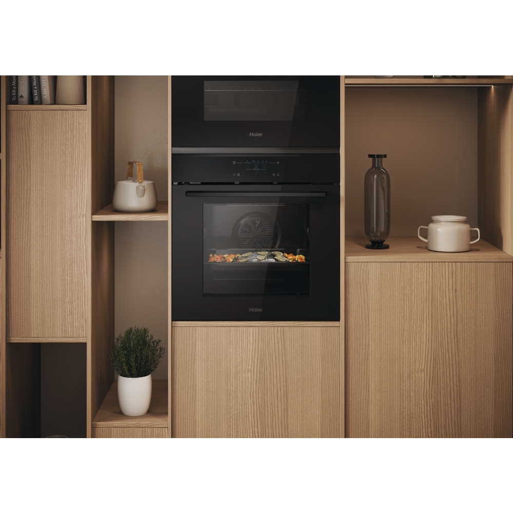 Haier H6 ID25L5YTX Built-In Electric Single Oven with Pyrolytic Cleaning, Black, A++ Rated