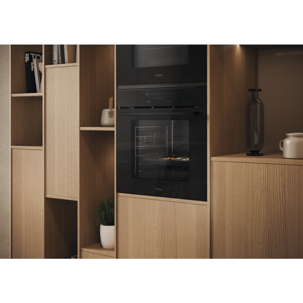 Haier H6 ID25L5YTX Built-In Electric Single Oven with Pyrolytic Cleaning, Black, A++ Rated