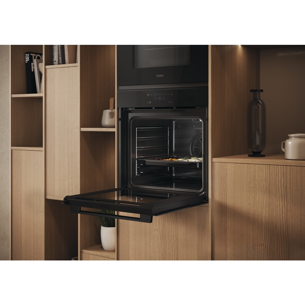 Haier H6 ID25L5YTX Built-In Electric Single Oven with Pyrolytic Cleaning, Black, A++ Rated