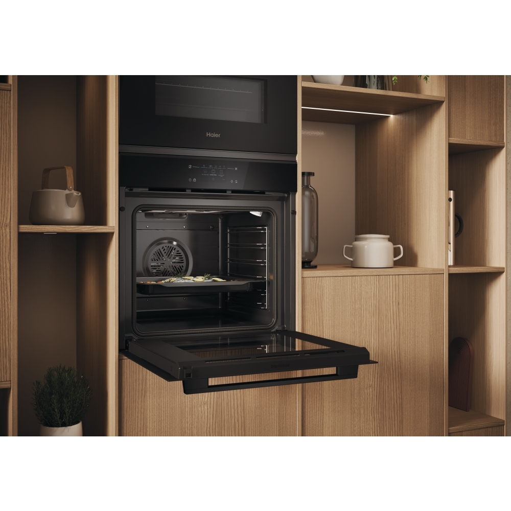 Haier H6 ID25L5YTX Built-In Electric Single Oven with Pyrolytic Cleaning, Black, A++ Rated