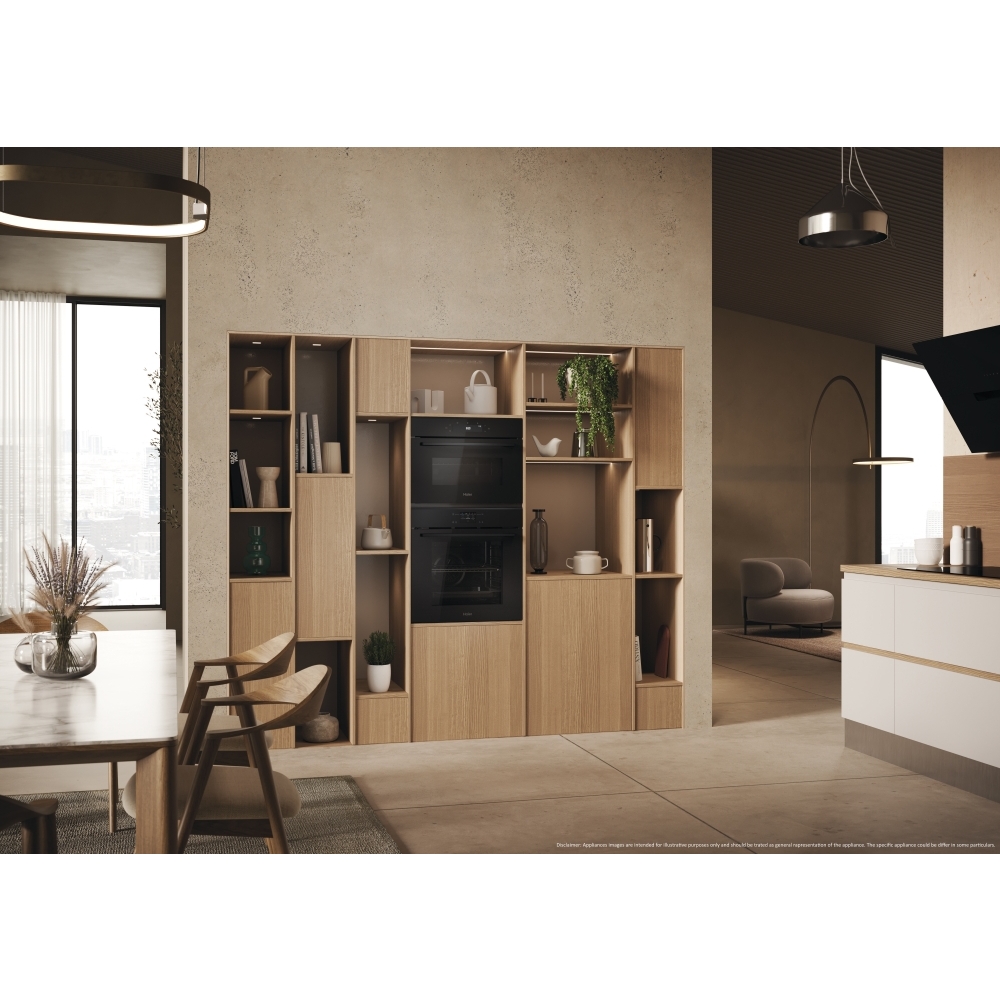 Haier H6 ID25L5YTX Built-In Electric Single Oven with Pyrolytic Cleaning, Black, A++ Rated