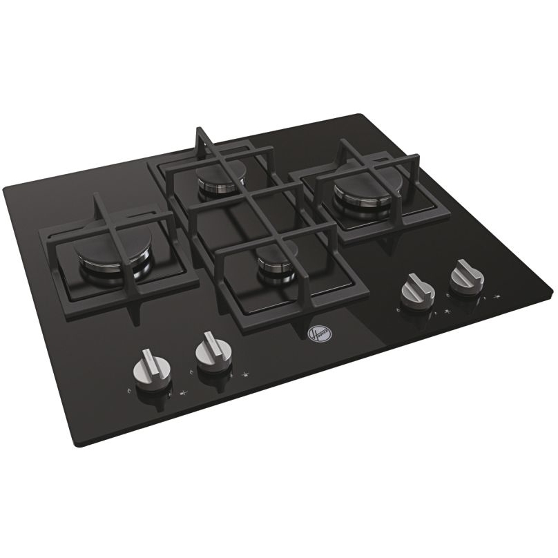 Hoover HVG6DK3B 60cm 4 Burner Gas Hob, Black