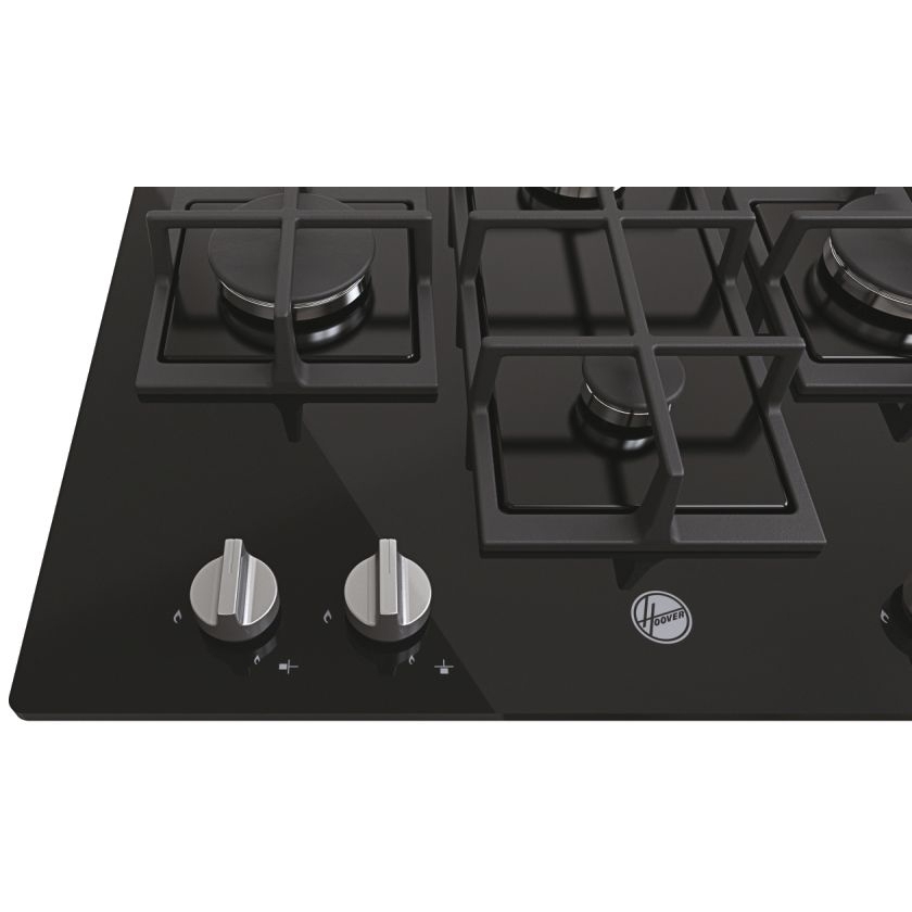 Hoover HVG6DK3B 60cm 4 Burner Gas Hob, Black