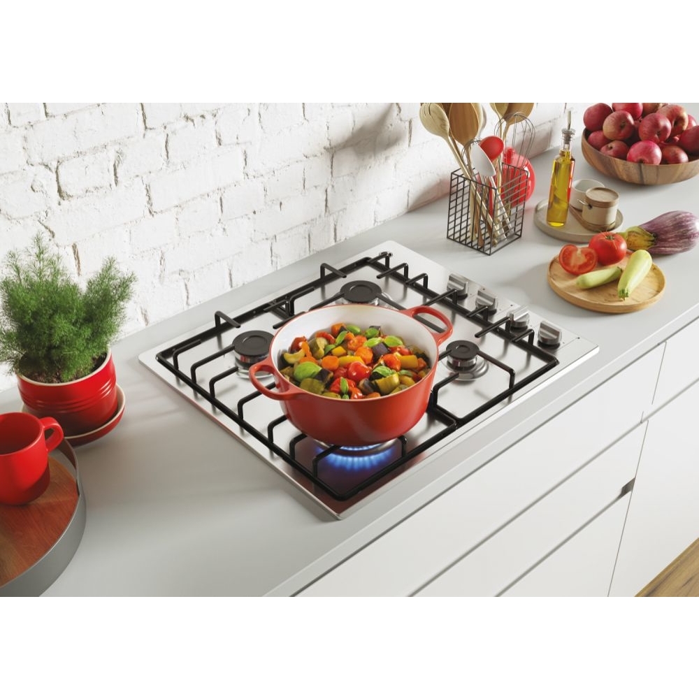 Hoover HHW6LK3X 60cm 4 Burner Gas Hob, Stainless Steel