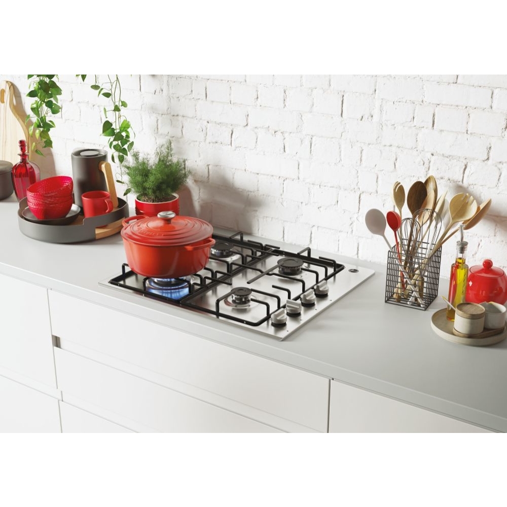 Hoover HHW6LK3X 60cm 4 Burner Gas Hob, Stainless Steel