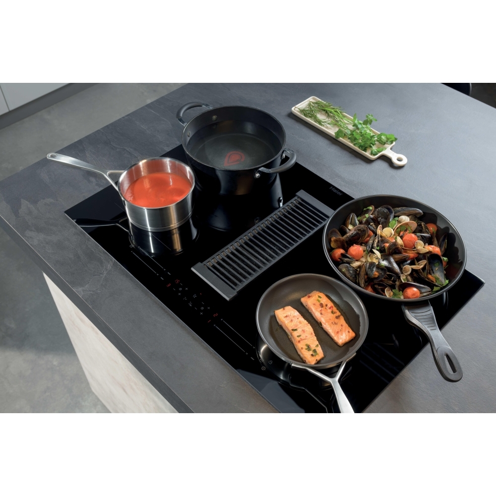 Haier HAIH82MTMCF 80cm Vented Hob, Black
