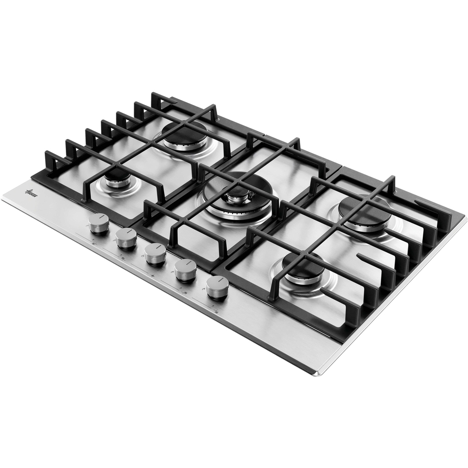 Hoover HGH75WC3X 75cm 5 Burner Gas Hob, Stainless Steel