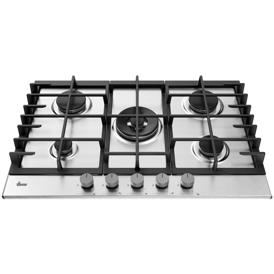 Hoover HGH75WC3X 75cm 5 Burner Gas Hob, Stainless Steel