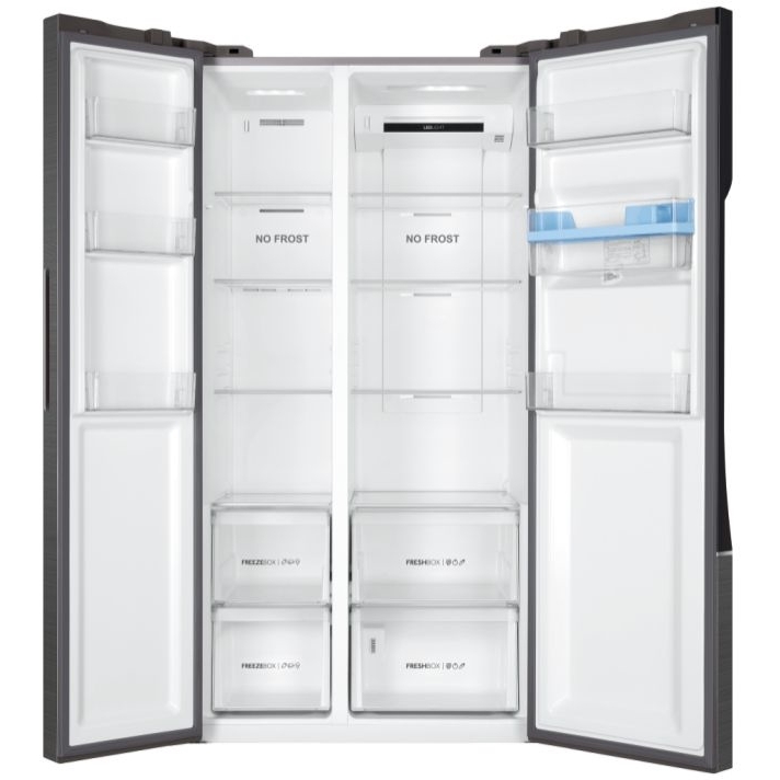 Haier SBS 90 Series 3 HSR3918EWPG American Fridge Freezer, Silver, E Rated,  Non-Plumbed