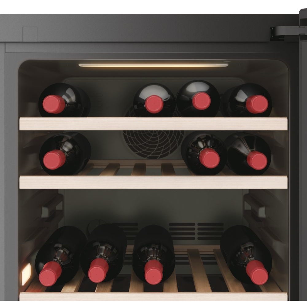 Haier HWS77GDAU1 Wine Cooler, Black, G Rated