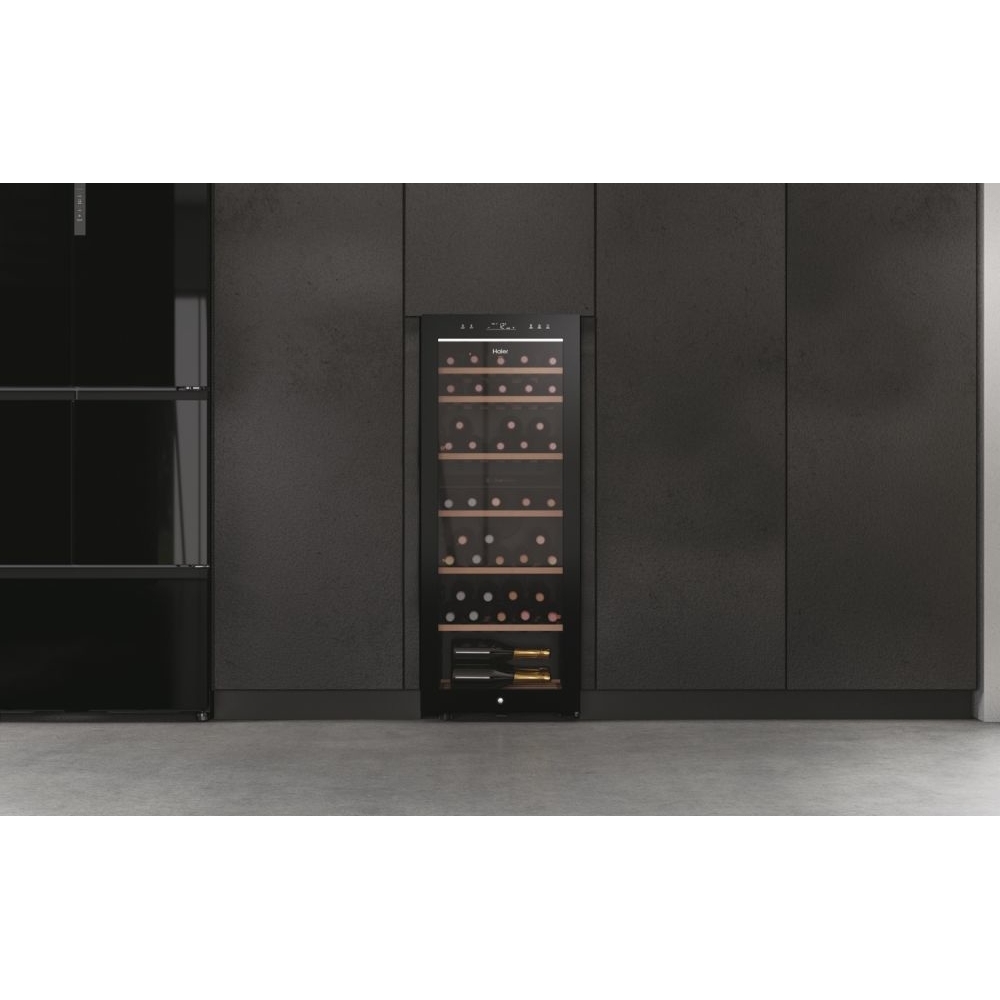 Haier HWS77GDAU1 Wine Cooler, Black, G Rated