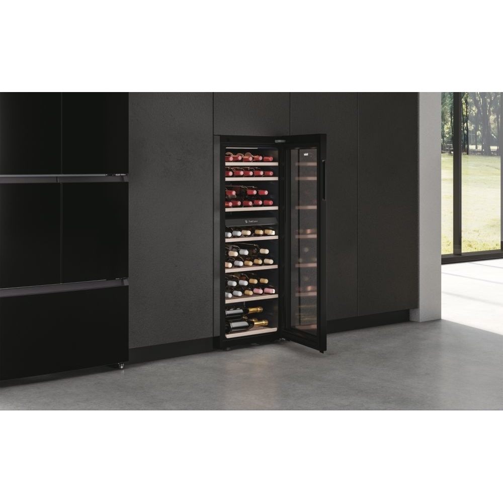 Haier HWS77GDAU1 Wine Cooler, Black, G Rated